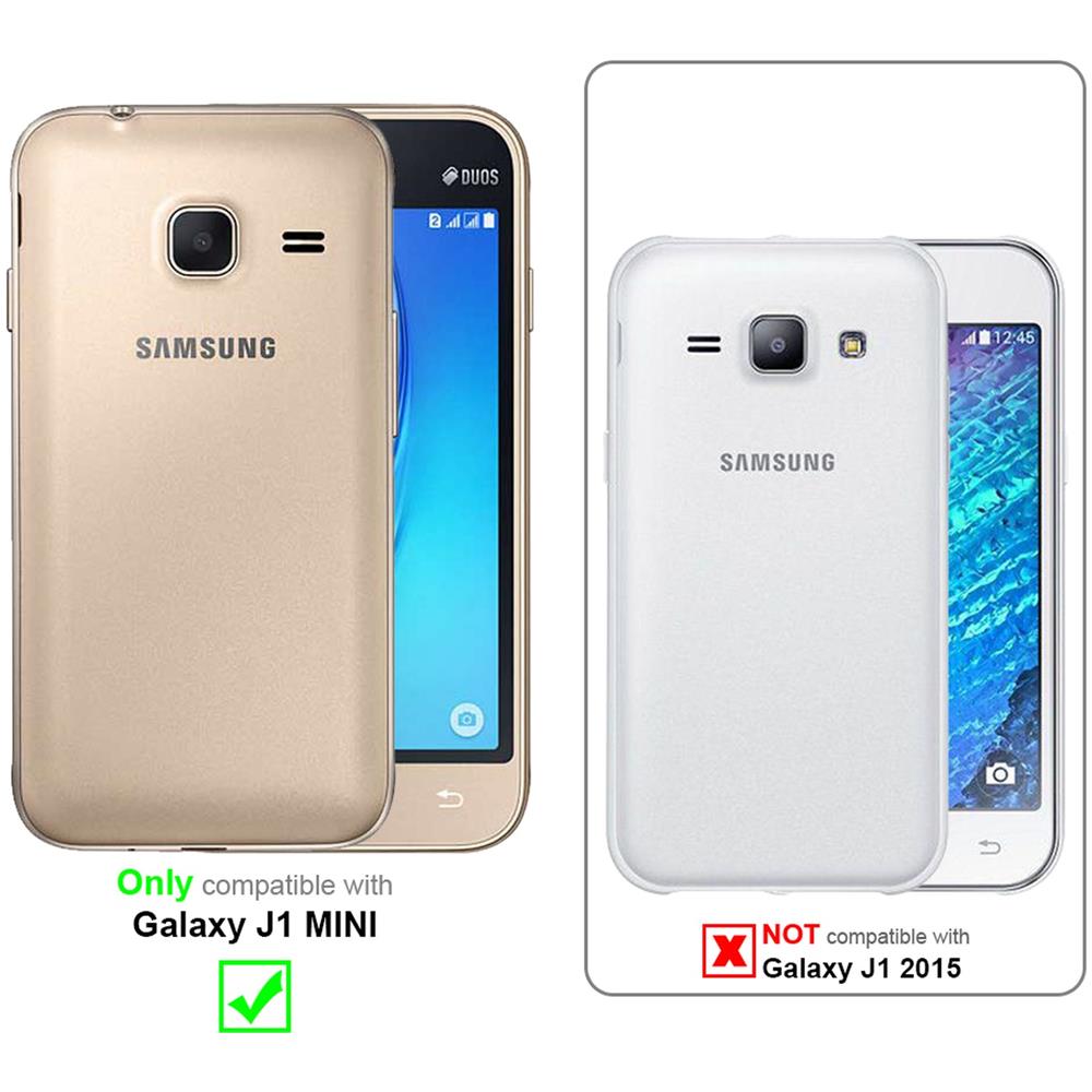 Custodia Compatibile Con Samsung Galaxy J1 Mini 2016 In Grigio Titanio - Coperchio Protettiva Con Chiusura Magnetica, Funzione Stand E Tasca Per Le Carte - Foto 2