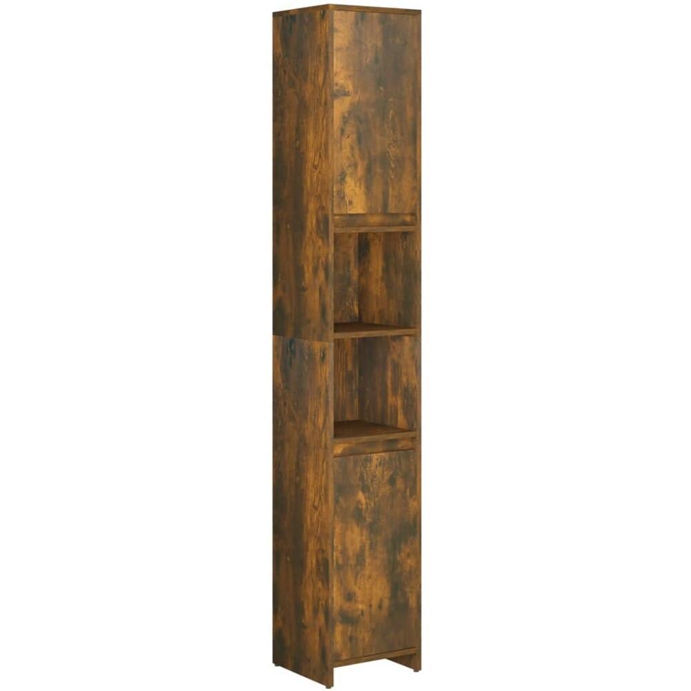 Armadietto Bagno Rovere Fumo 30x30x183,5cm Legno Ingegnerizzato - Foto 1
