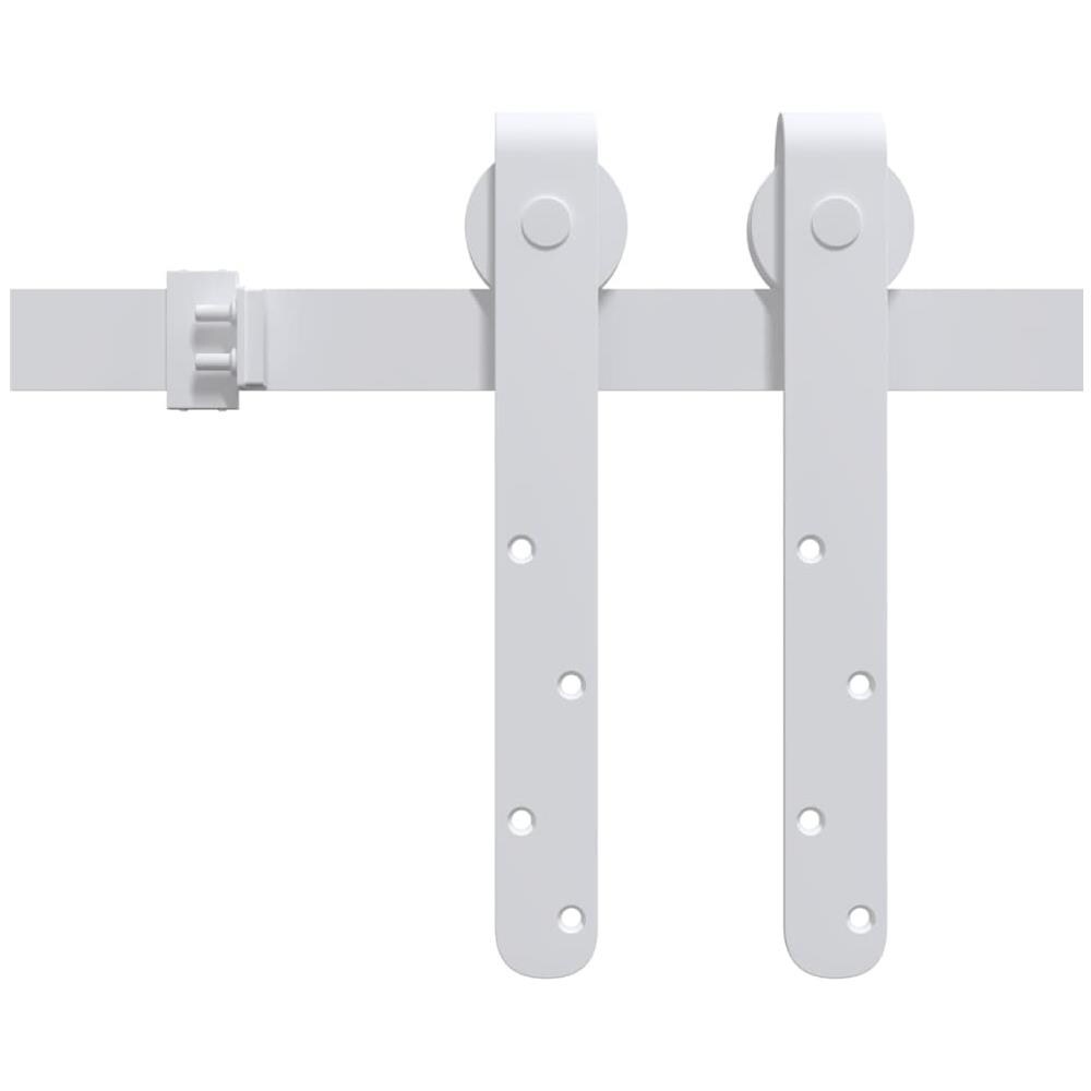 Mini Kit Porta Scorrevole In Acciaio Al Carbonio Bianco 183 Cm - Foto 3