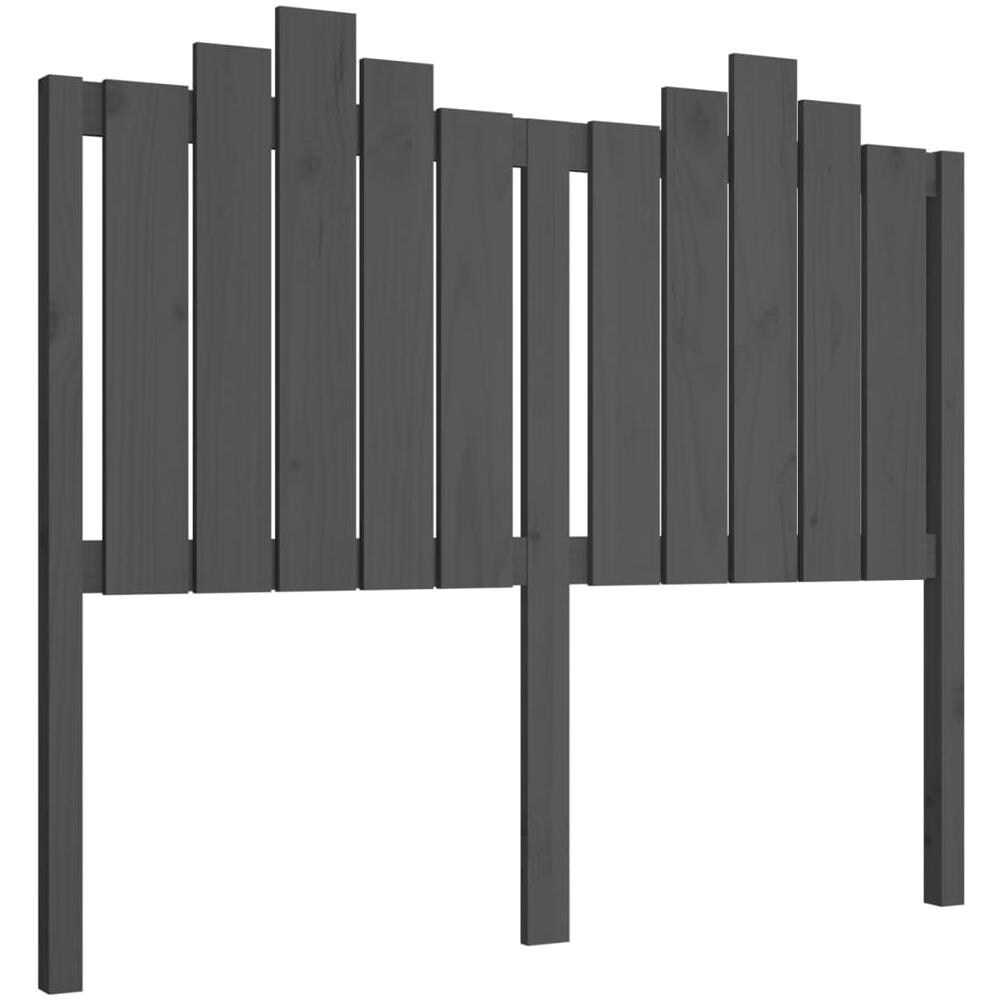 Testiera Per Letto Grigia 126x4x110cm In Legno Massello Di Pino - Foto 2