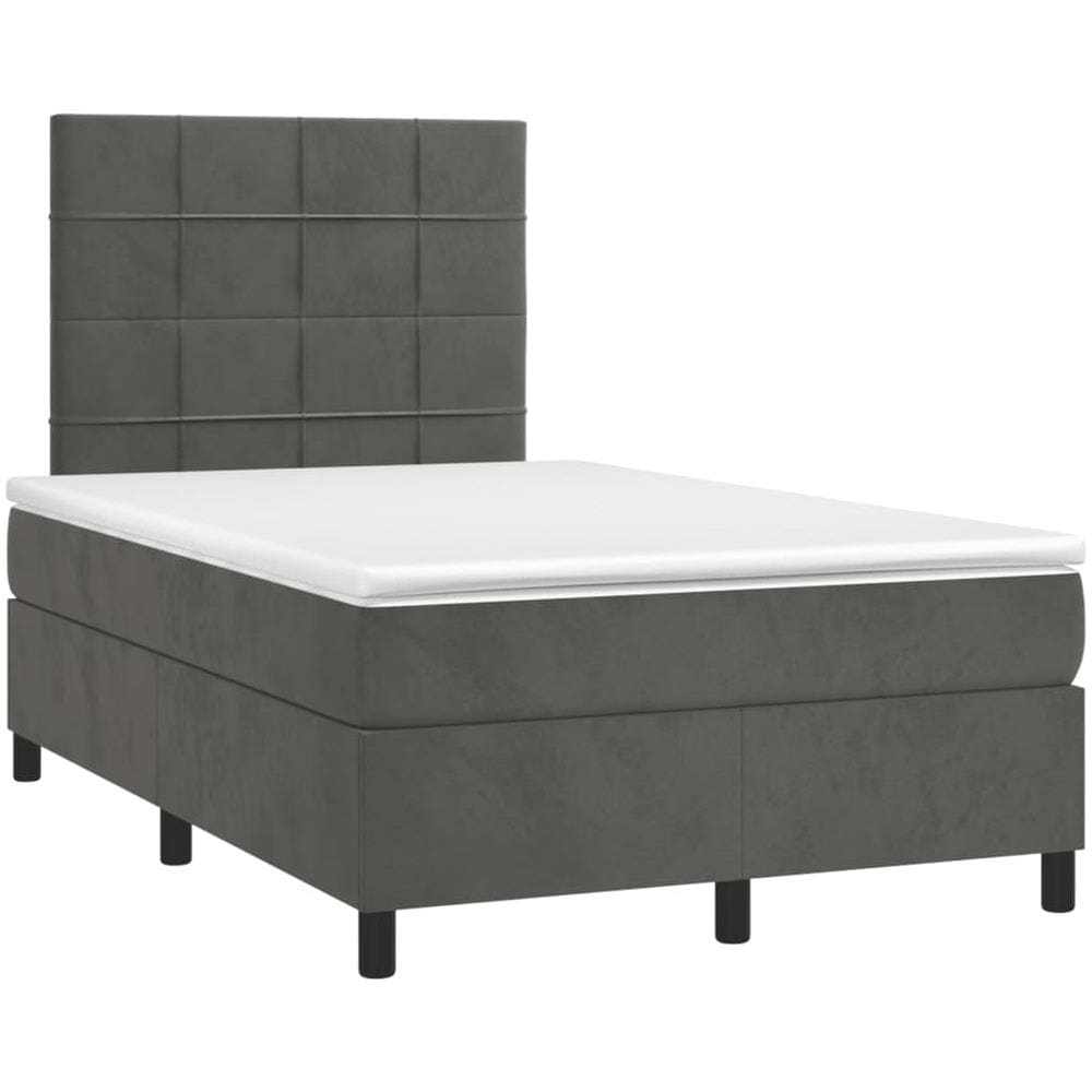Letto A Molle Con Materasso E Led Grigio Scuro 120x200 Cm - Foto 3