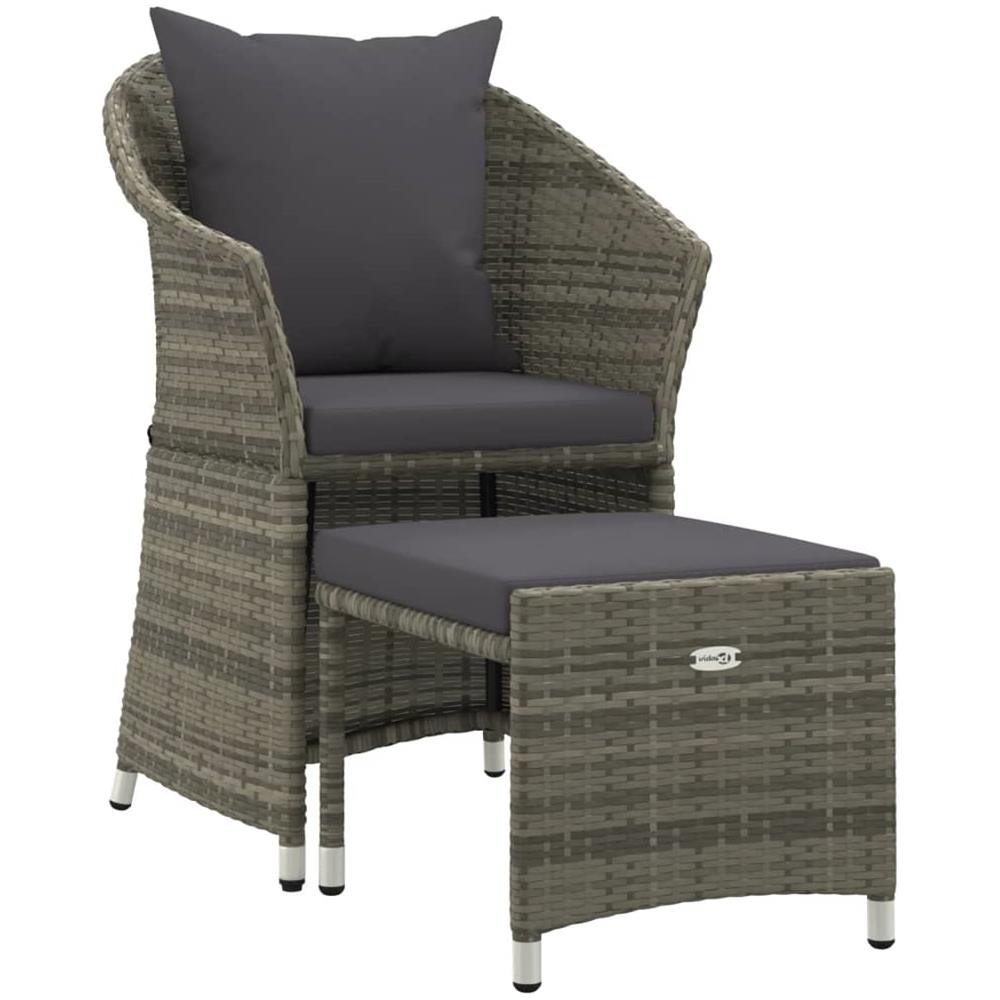 Set Di Divani Da Giardino 2 Pz Con Cuscini In Polyrattan Grigio - Foto 2