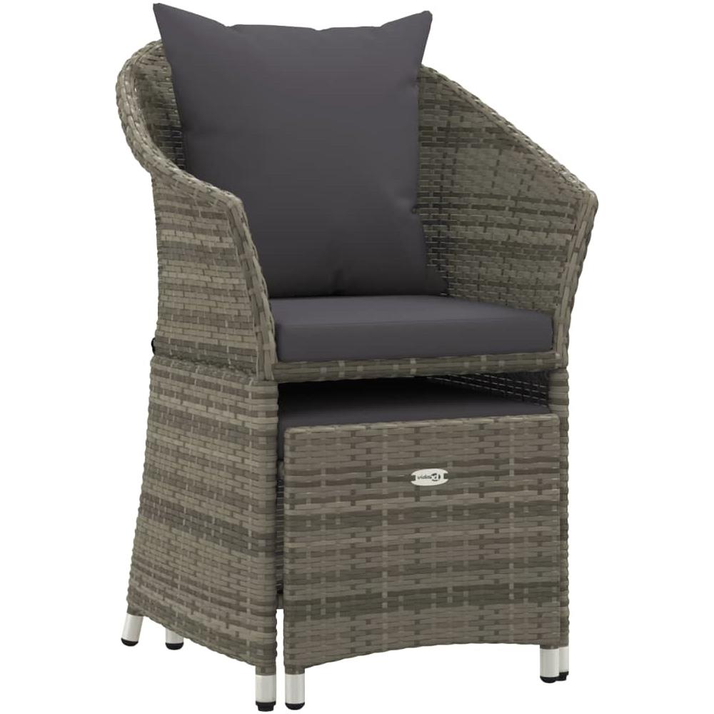 Set Di Divani Da Giardino 2 Pz Con Cuscini In Polyrattan Grigio - Foto 3