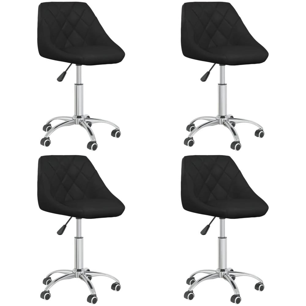 Sedie Da Pranzo Girevoli 4 Pz Nere In Similpelle - Foto 1