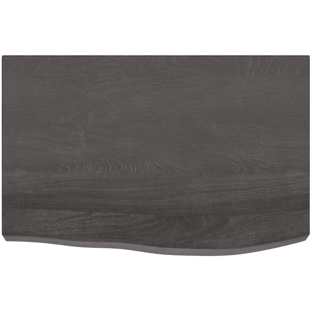 Ripiano Marrone Scuro 60x40x (2-6) cm Massello Rovere Trattato - Foto 2