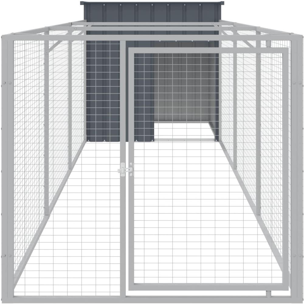 Casetta Cani con Corsa Antracite 110x405x110 cm Acciaio Zincato - Foto 3