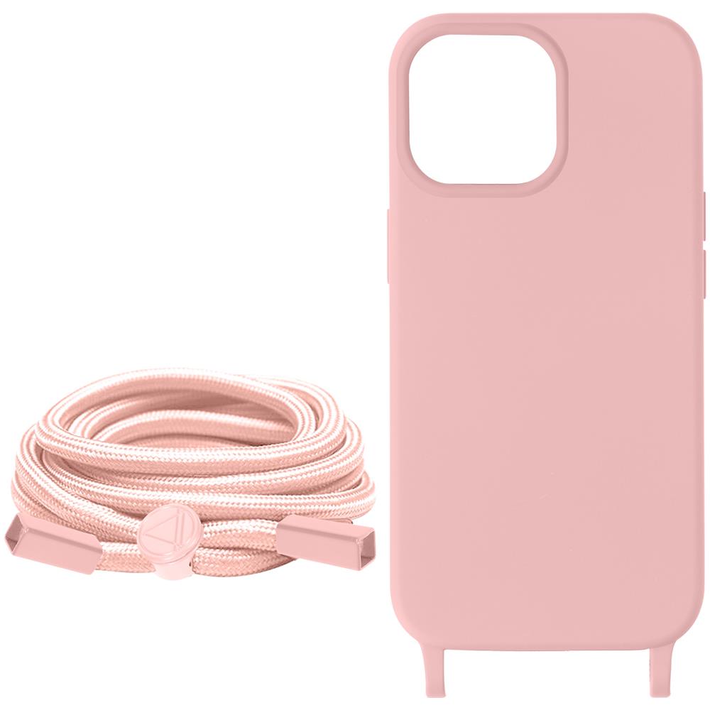 Cover Semirigida Per Iphone 15 Pro Max Cordino Nylon Serie Corda Rosa - Foto 2