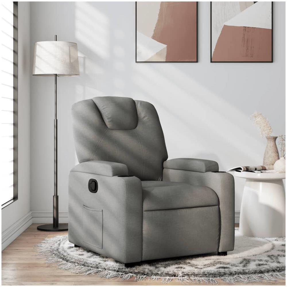 Poltrona Reclinabile In Tessuto Grigio Scuro - Foto 1