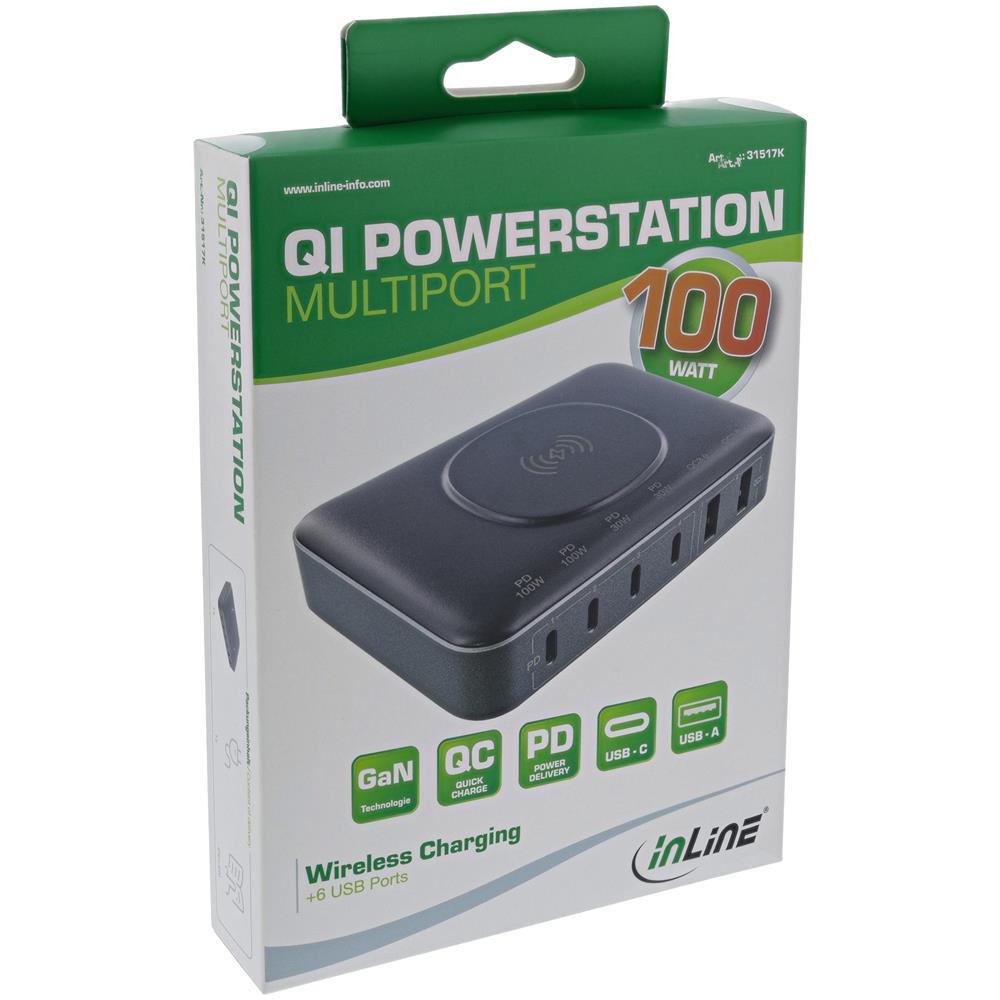 Qi powerstation, Alimentatore multiporta, caricatore, Carica wireless - Foto 7