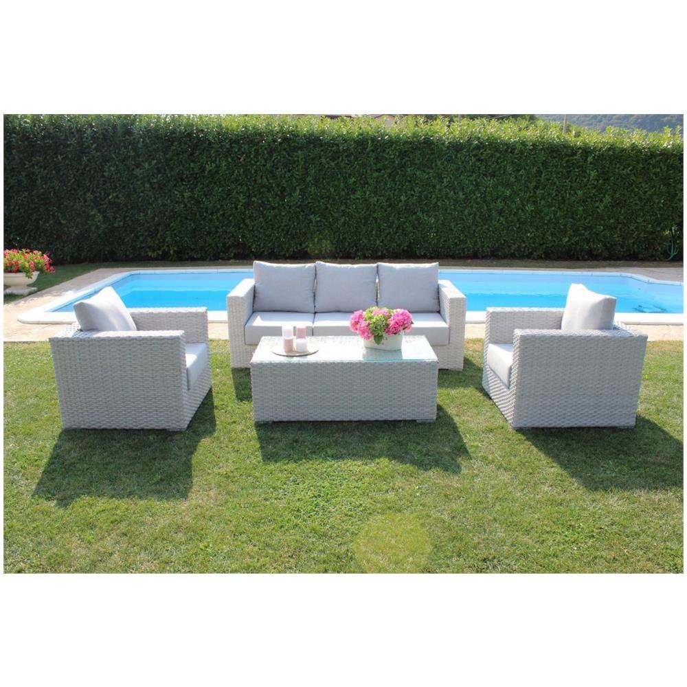 SALOTTINO DA GIARDINO QUATTRO POSTI Bianco
