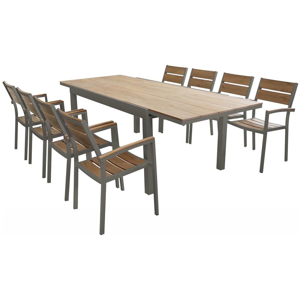 Viduus - Set Tavolo In Alluminio E Polywood Cm 160/240 X 95 X 75 H Con 8 Poltrone Viduus - Foto 1