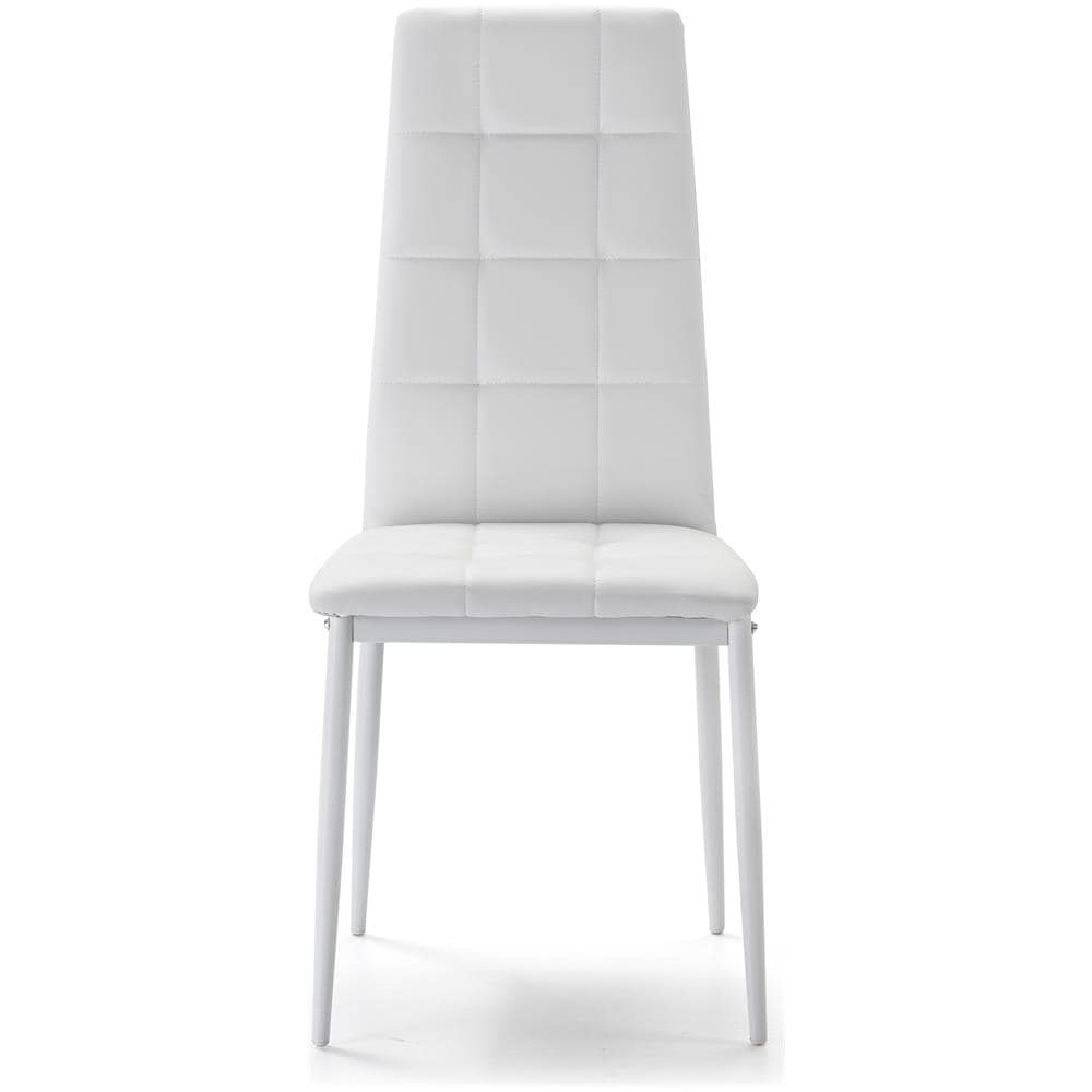 Set 4 Chelsea Rivestito Sedie Bianco Salon, 42 Cm (larghezza) X 51 Cm (profondità) X 97 Cm (altezza) - Foto 2