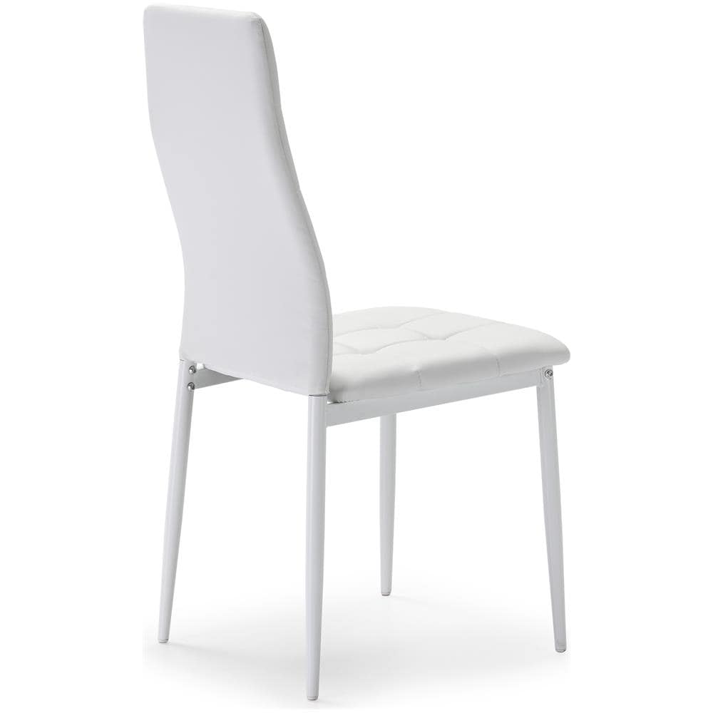 Set 4 Chelsea Rivestito Sedie Bianco Salon, 42 Cm (larghezza) X 51 Cm (profondità) X 97 Cm (altezza) - Foto 5