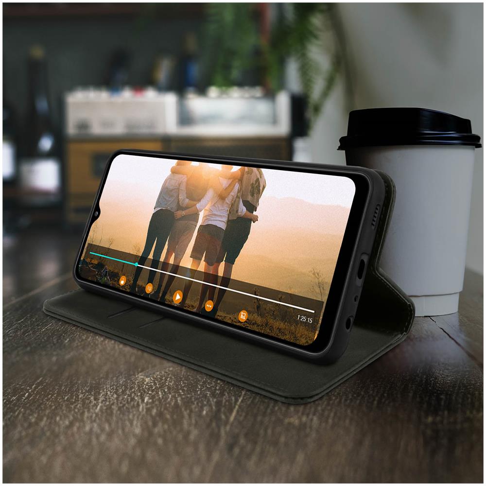 Custodia Portafoglio Samsung Galaxy A32 5g / A02s Supporto Stile Retrò Nero - Foto 2