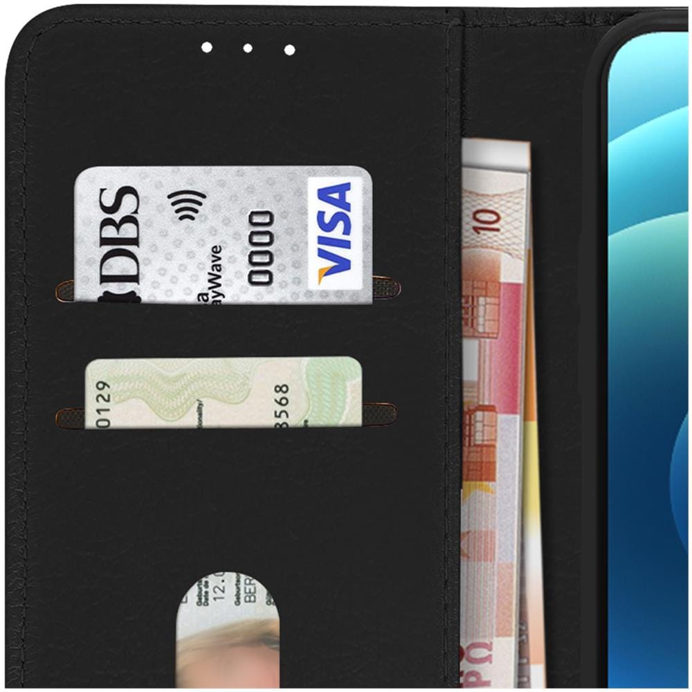 Custodia Iphone 12 Mini Portadocumenti Funzione Supporto Nero - Foto 5