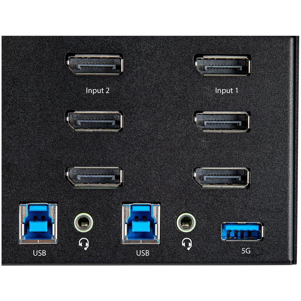 KVM Switch DisplayPort a Due Porte e Triplo Monitor DP - 4K 60Hz UHD HDR - KVM DP 1.2 Per Computer Desktop Con Hub 2 Porte USB 3.0 (5Gbps) e 4x USB 2.0 HID, Audio - Foto 8