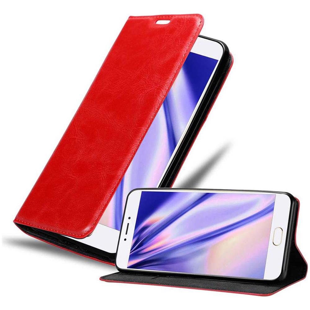 Cadorabo Custodia Compatibile Con Meizu Mx6 In Rosso Mela - Coperchio Protettiva Con Chiusura Magnetica, Funzione Stand E Tasca Per Le Carte - Foto 1
