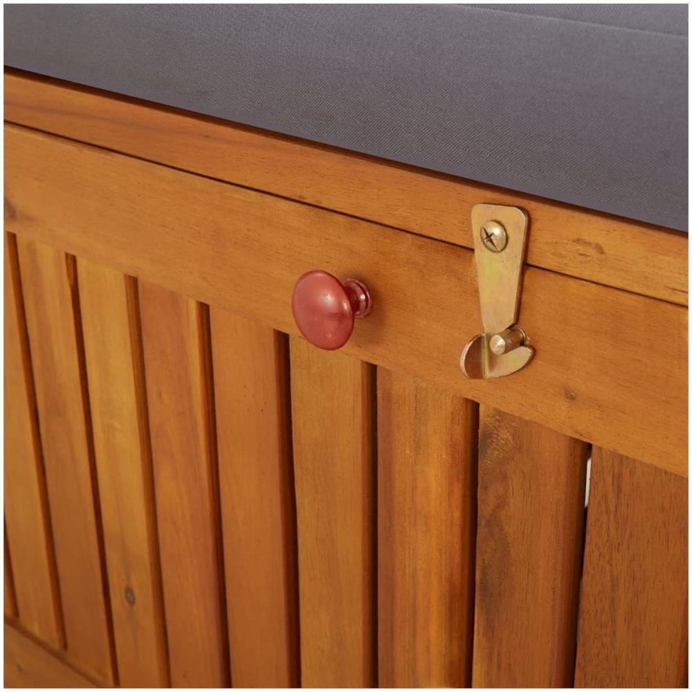 Cassapanca Con Cuscino 170 Cm In Legno Massello Di Acacia - Foto 7