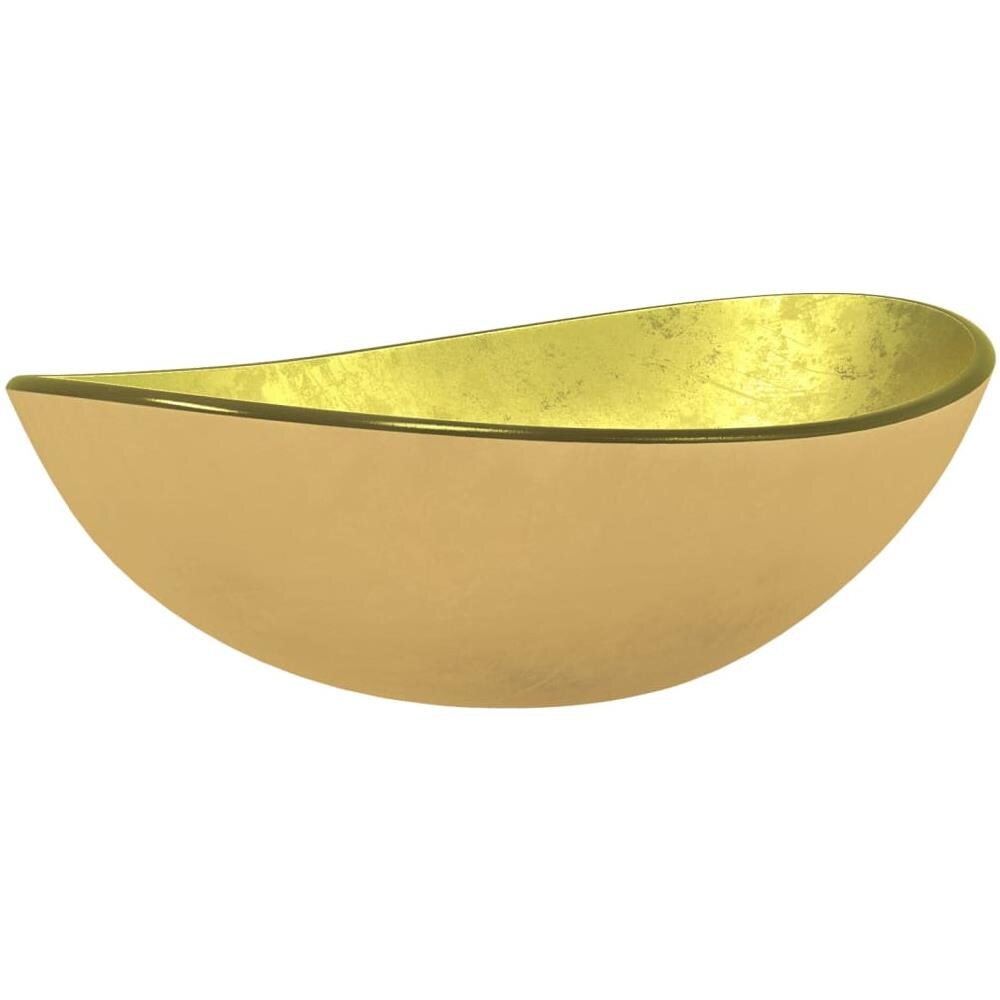 Lavandino In Vetro Temperato 54,5x35x15,5 Cm Oro - Foto 2