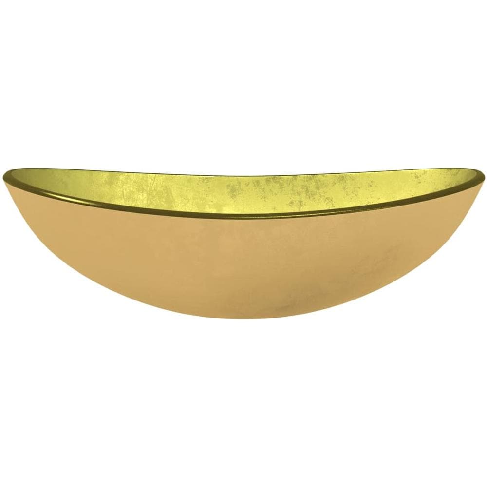 Lavandino In Vetro Temperato 54,5x35x15,5 Cm Oro - Foto 3