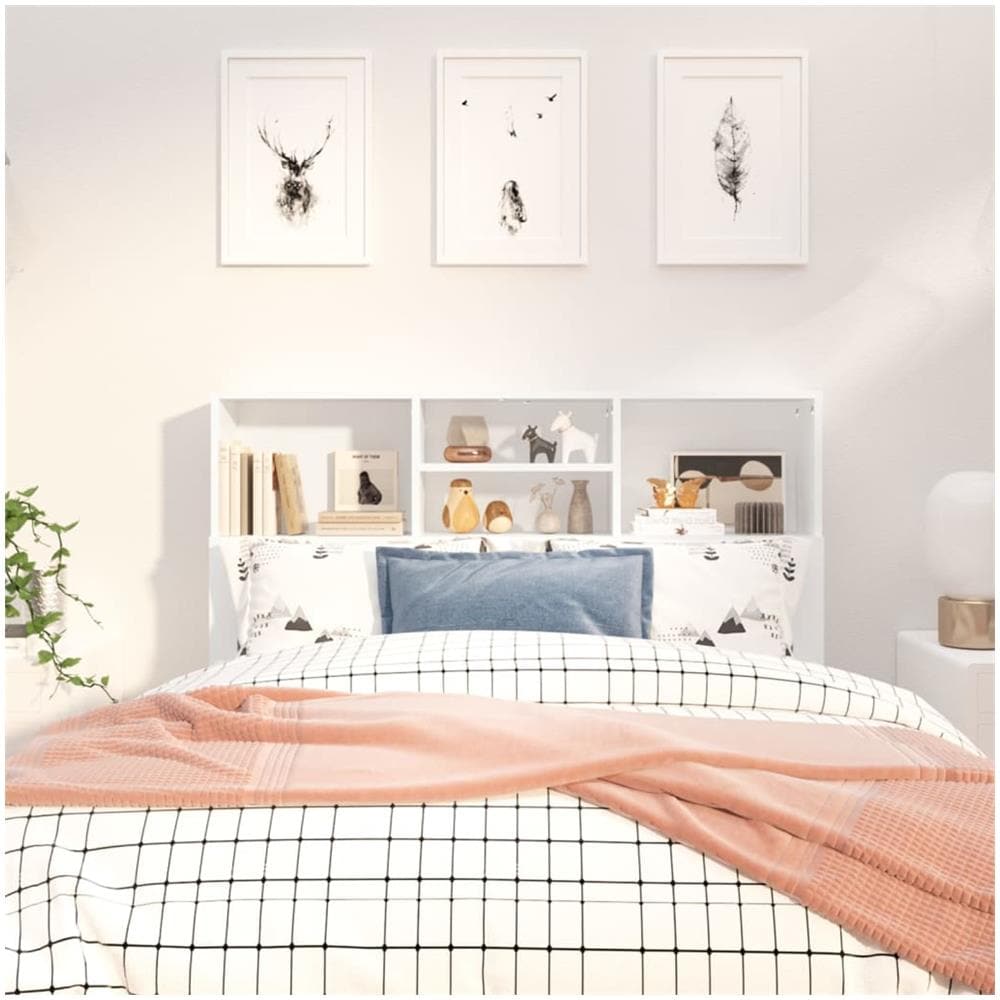 Testiera Con Contenitore Bianco 120x19x103,5 Cm - Foto 3