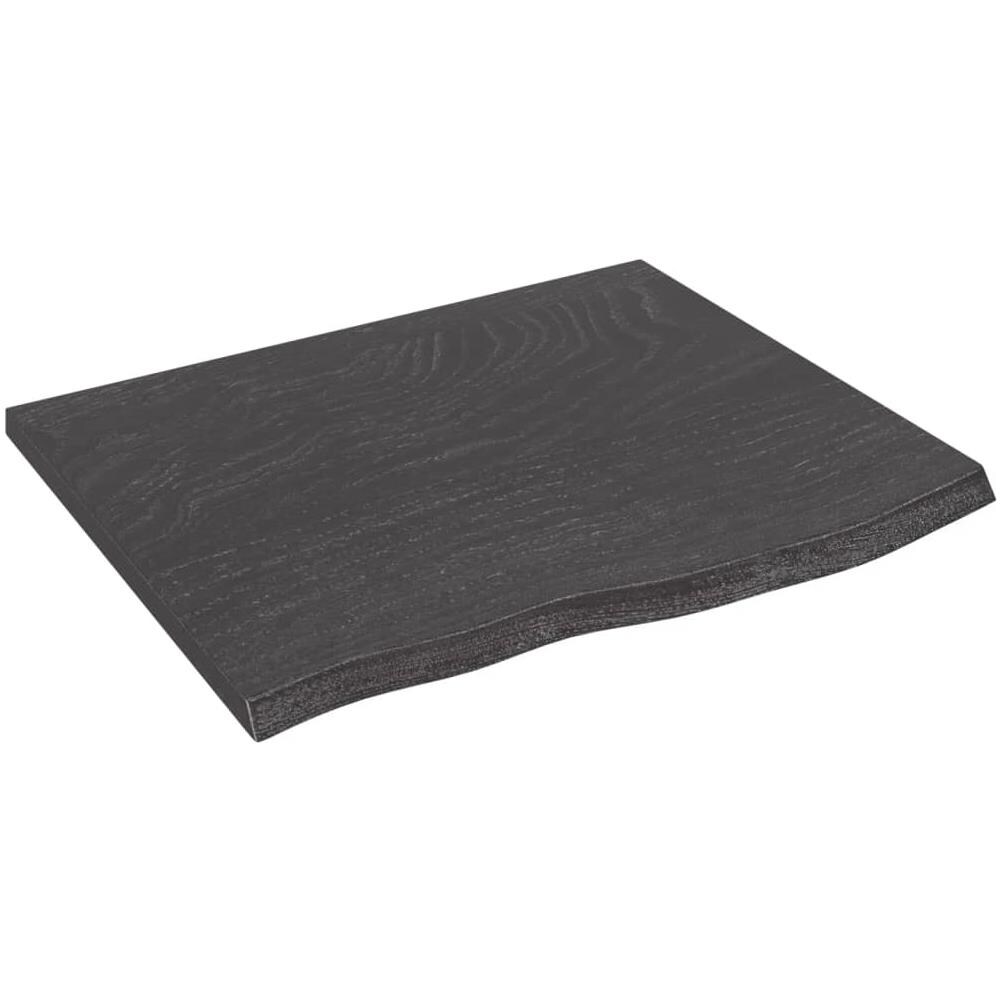 Ripiano Muro Marrone Scuro 60x50x2 cm Massello Rovere Trattato - Foto 1