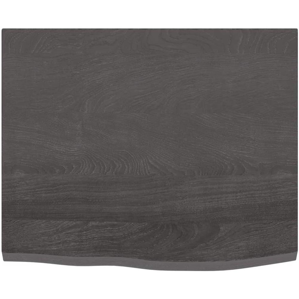 Ripiano Muro Marrone Scuro 60x50x2 cm Massello Rovere Trattato - Foto 2