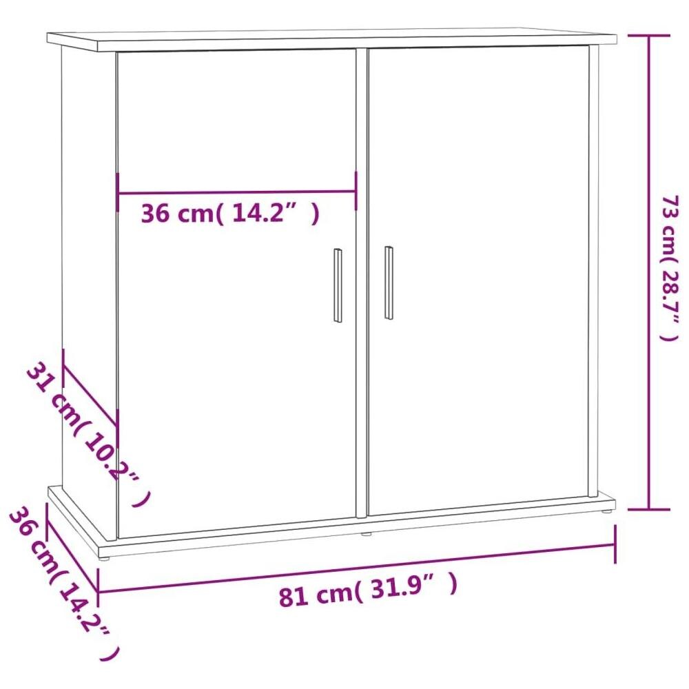 Supporto Acquario 81x36x73 cm in Legno Multistrato Rovere Fumo - Foto 10