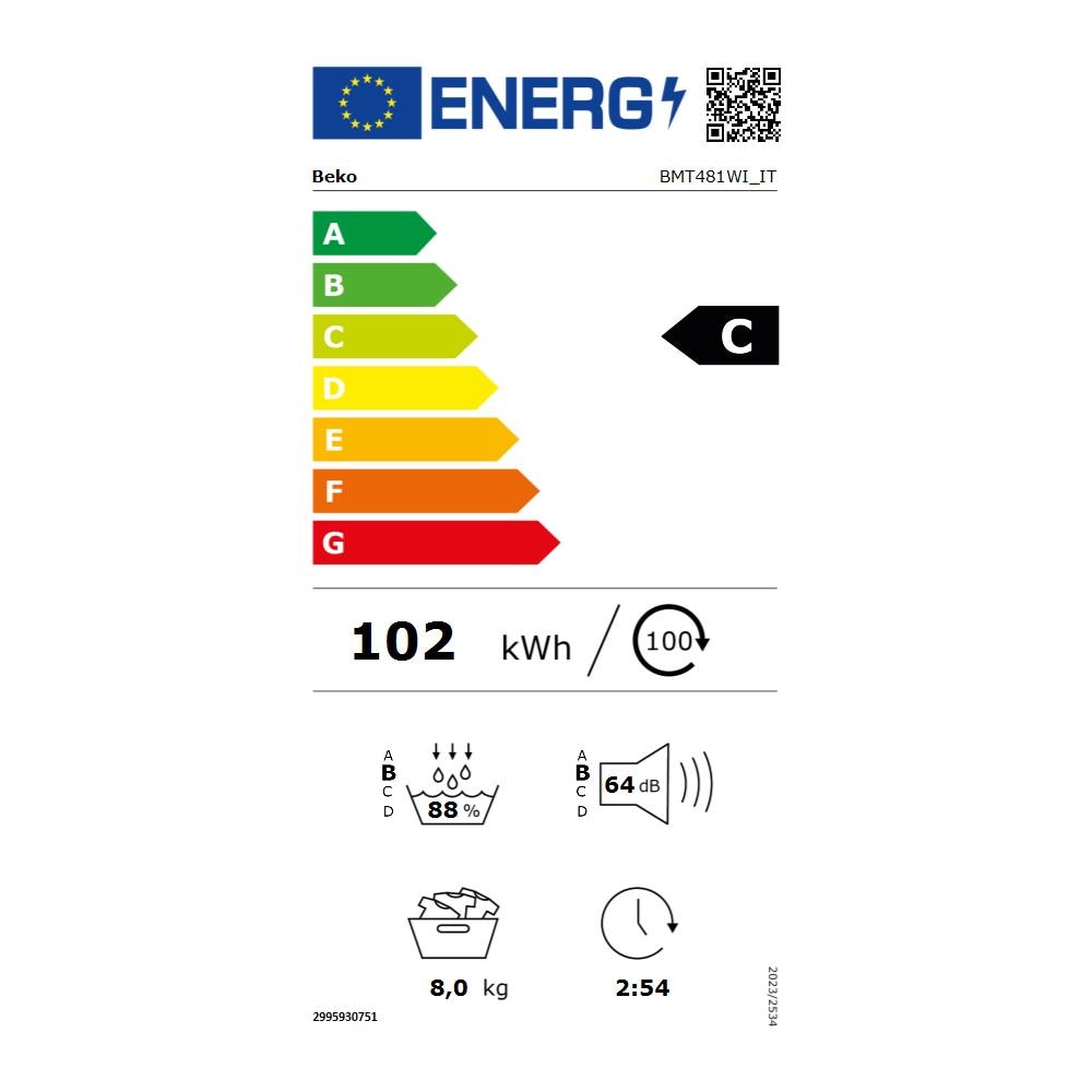 BMT481WI IT 8kg, Classe C, Linea Estetica NX, motore inverter, Display Touch - Foto 2