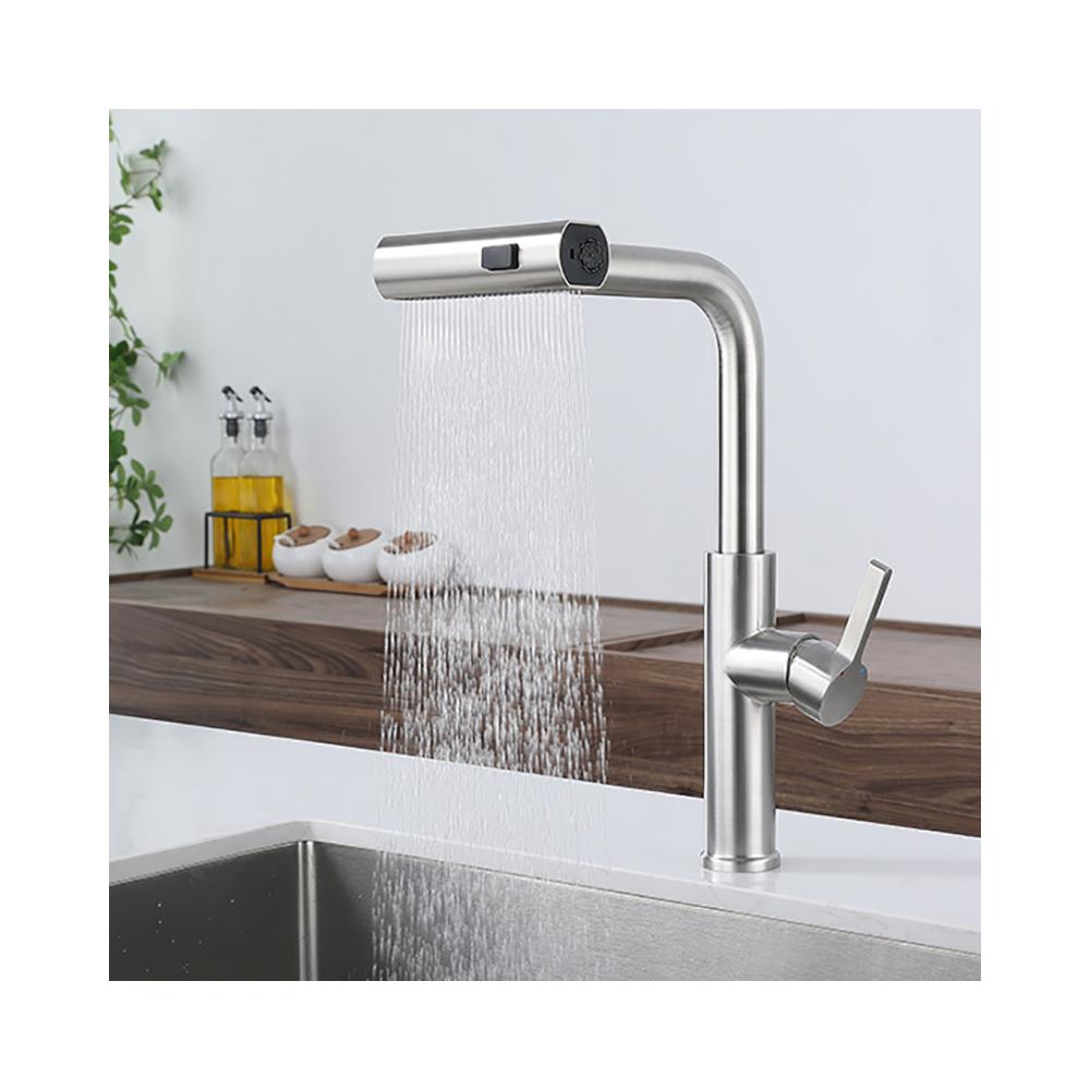 Rubinetto per lavello da cucina, Blackswan, tipo M359, modello nichelato, con doccia mobile a 4 vie, misura 33,5 cm - Foto 2