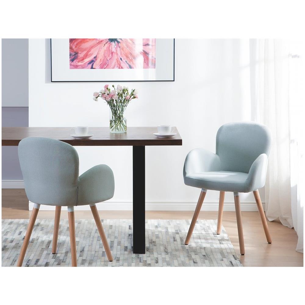 Sedia Grigia Con Design Moderno - Sedie Da Pranzo Imbottite - Brookville - Foto 2