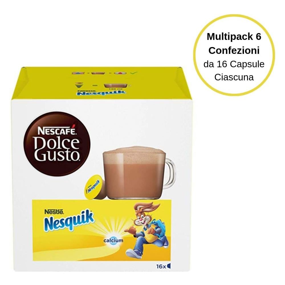 Nescafe' Dolce Gusto Nesquik Latte Al Cioccolato In Capsule Multipack 6 Confezioni Da 16 Capsule Ciascuna - Foto 1