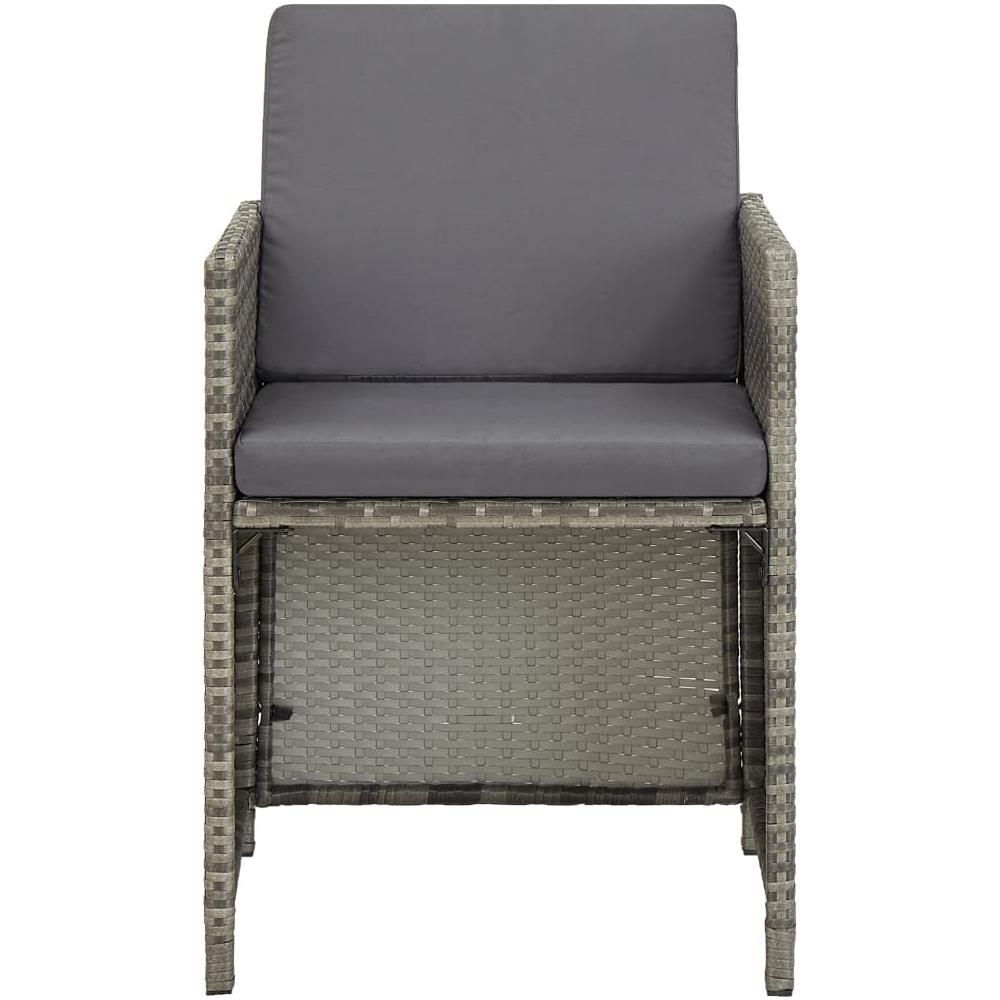 Sedie Da Giardino 2 Pz Con Cuscini In Polyrattan Grigio - Foto 2