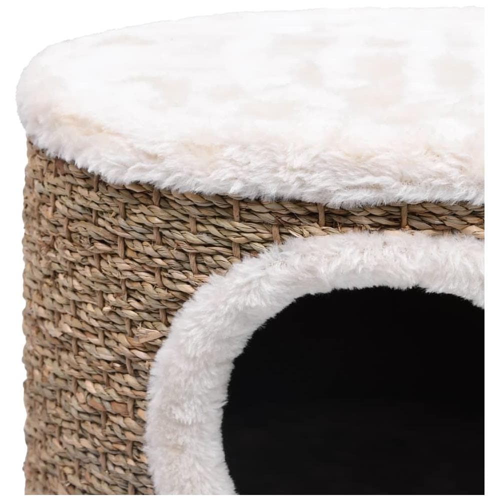 Cuccia per Gatti con Gambe in Legno 41 cm in Giunco - Foto 1