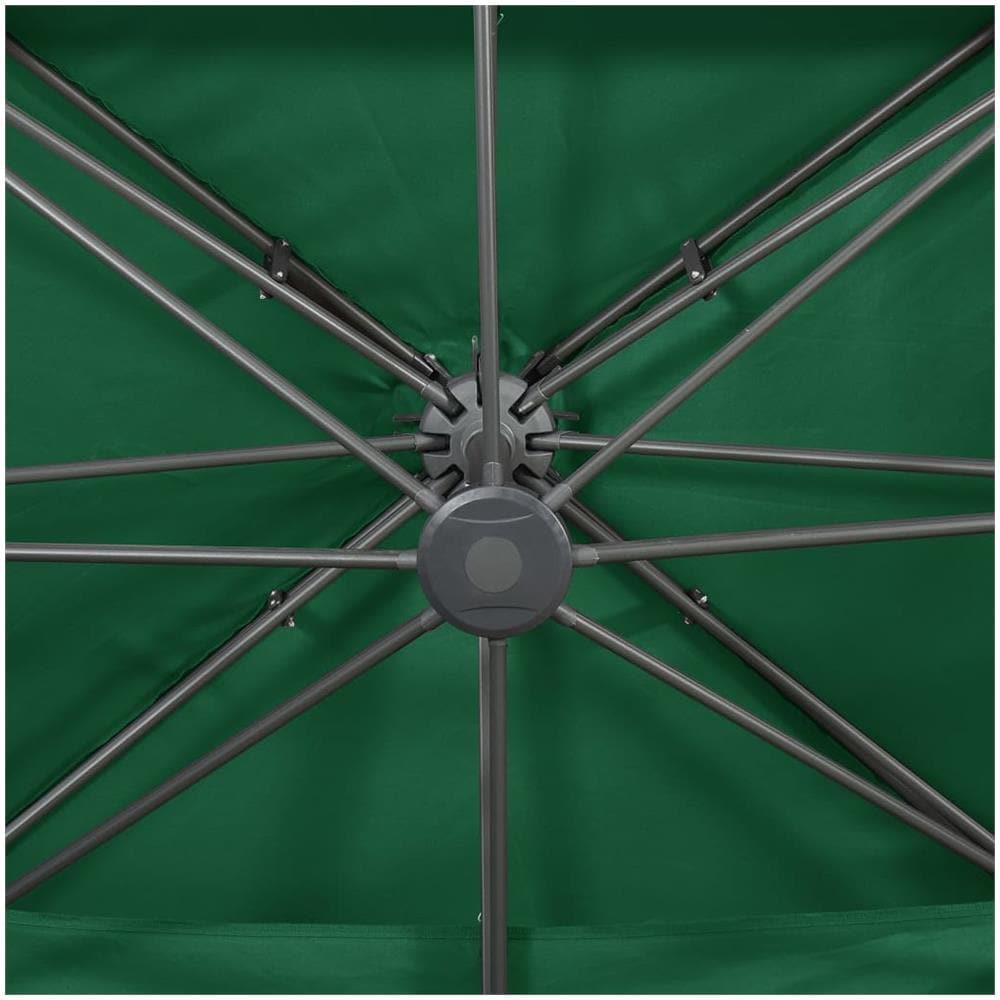 Ombrellone a Sbalzo con Doppia Copertura 400x300 cm Verde - Foto 3