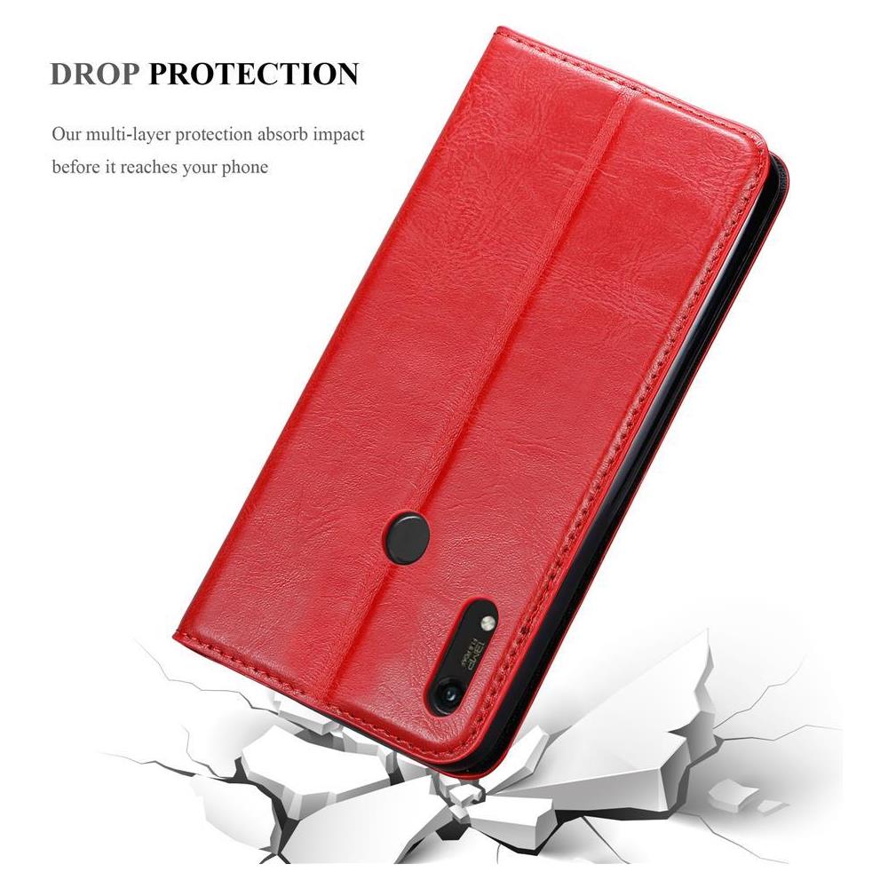 Custodia Compatibile Con Honor 8a 2020 In Rosso Mela - Coperchio Protettiva Con Chiusura Magnetica, Funzione Stand E Tasca Per Le Carte - Foto 8