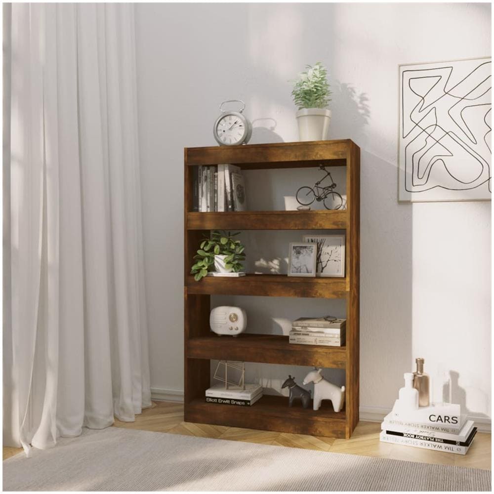 Libreria /Divisorio Rovere Fumo 80x30x135 cm in Truciolato - Foto 3