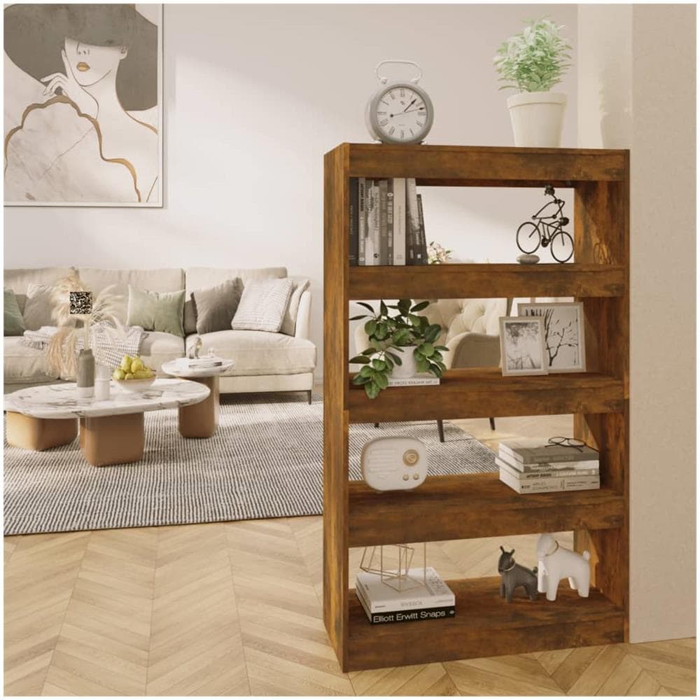 Libreria /Divisorio Rovere Fumo 80x30x135 cm in Truciolato - Foto 1