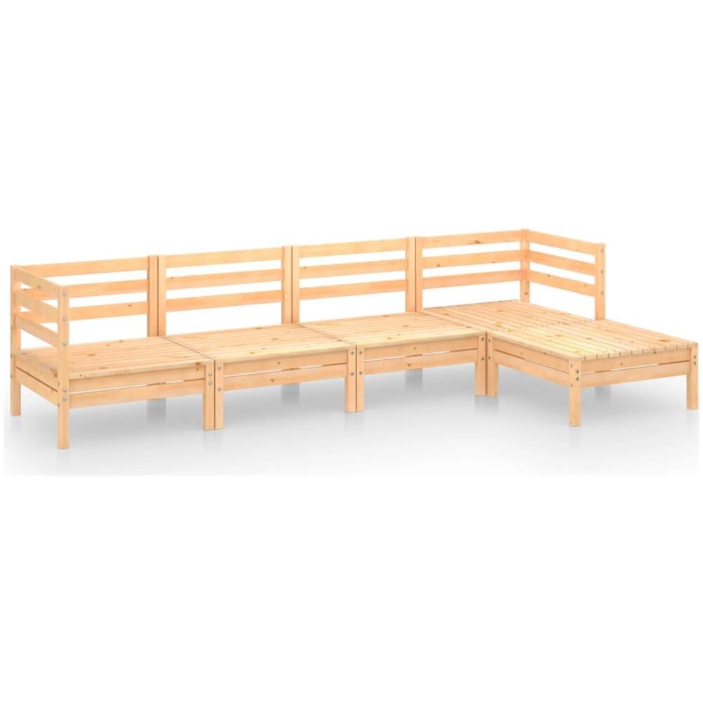 Set Divani Da Giardino 5 Pz In Legno Massello Di Pino - Foto 2