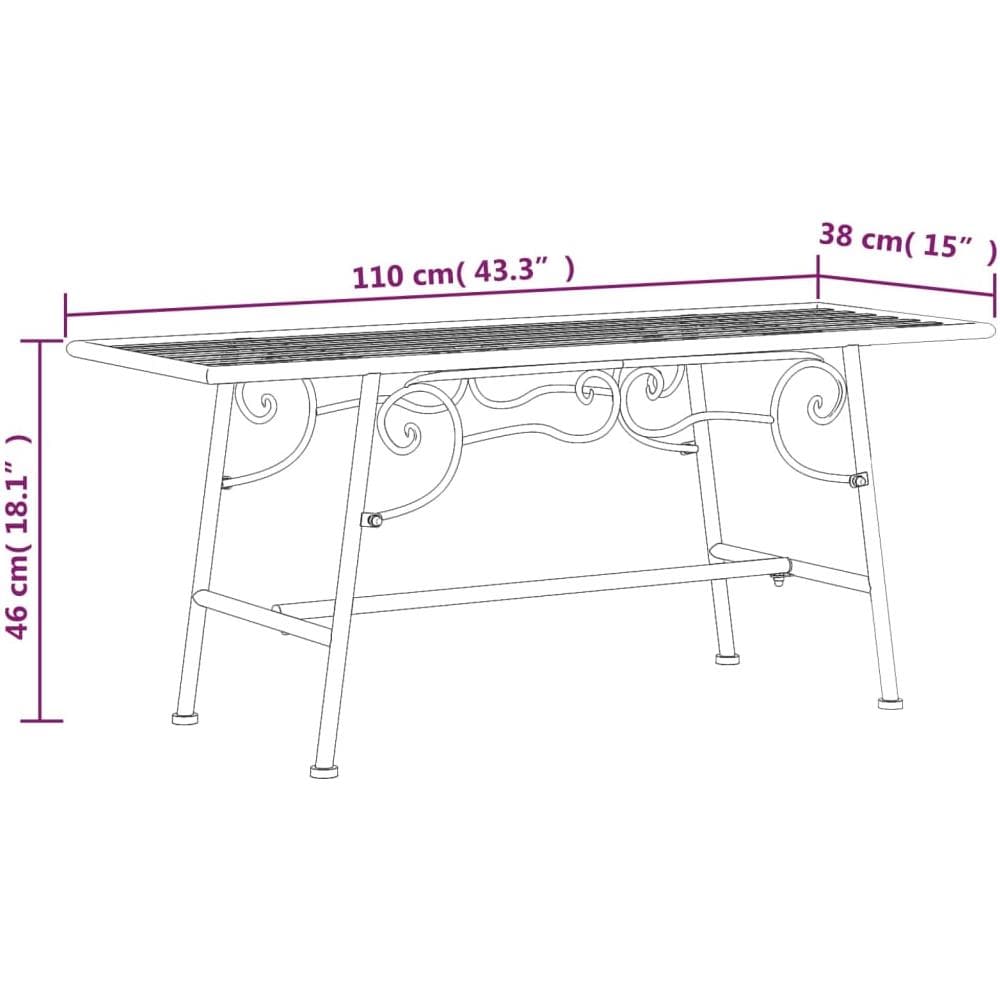 Panchina per Albero 110 cm Nera in Acciaio - Foto 5