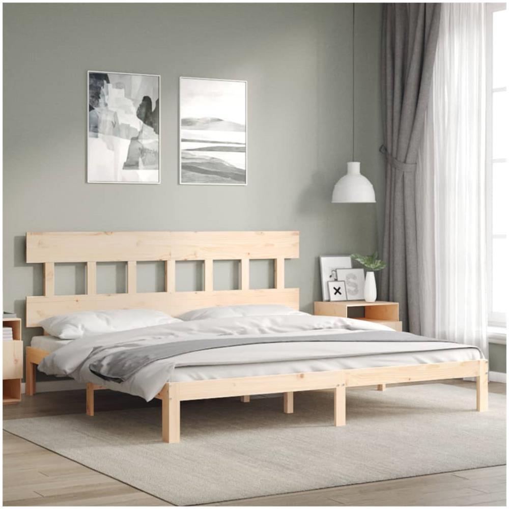 Giroletto con Testiera Super King Size in Legno Massello - Foto 1