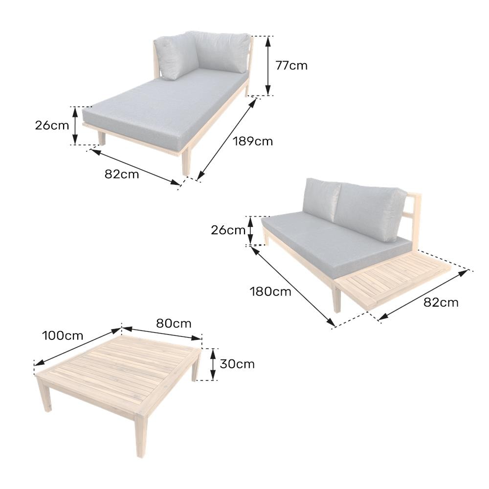 Pangkor 4 Posti In Acacia - Cuscini Sabbia - Foto 2