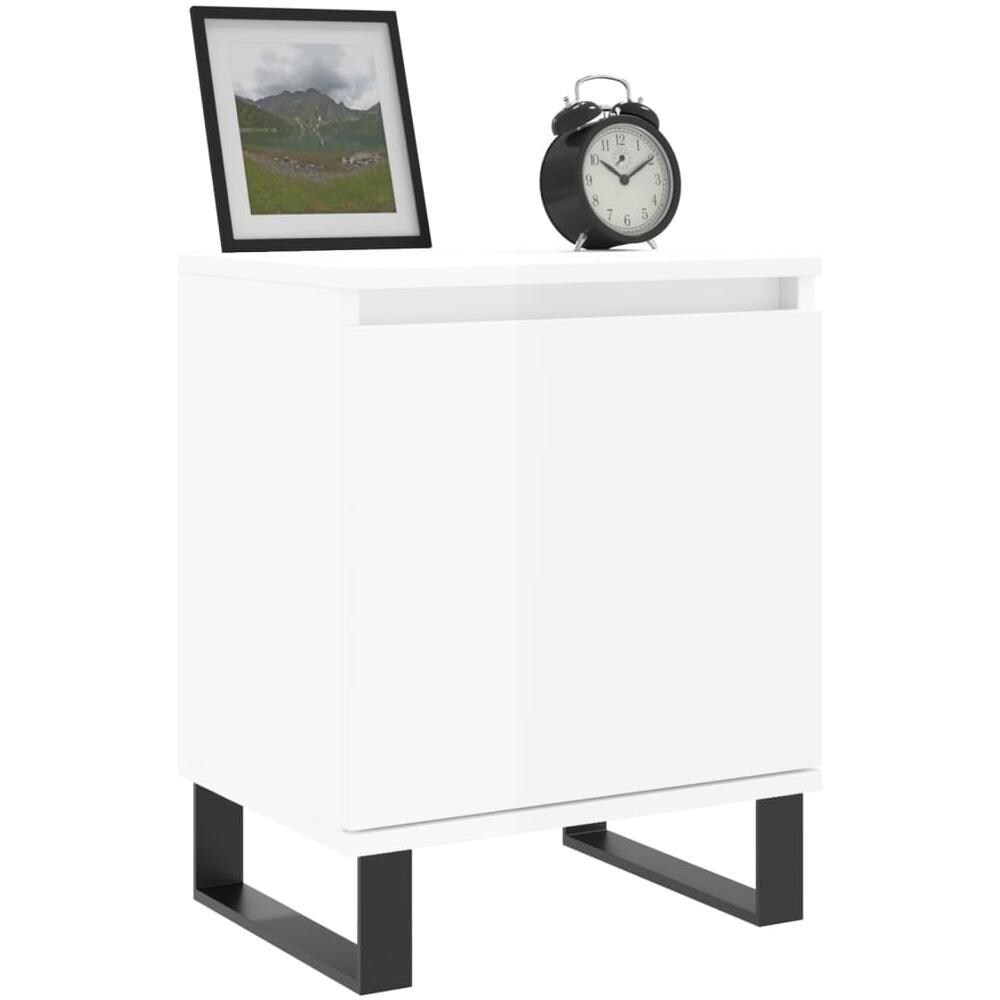 Comodini 2 Pz Bianchi 40x30x50 Cm In Legno Multistrato - Foto 2