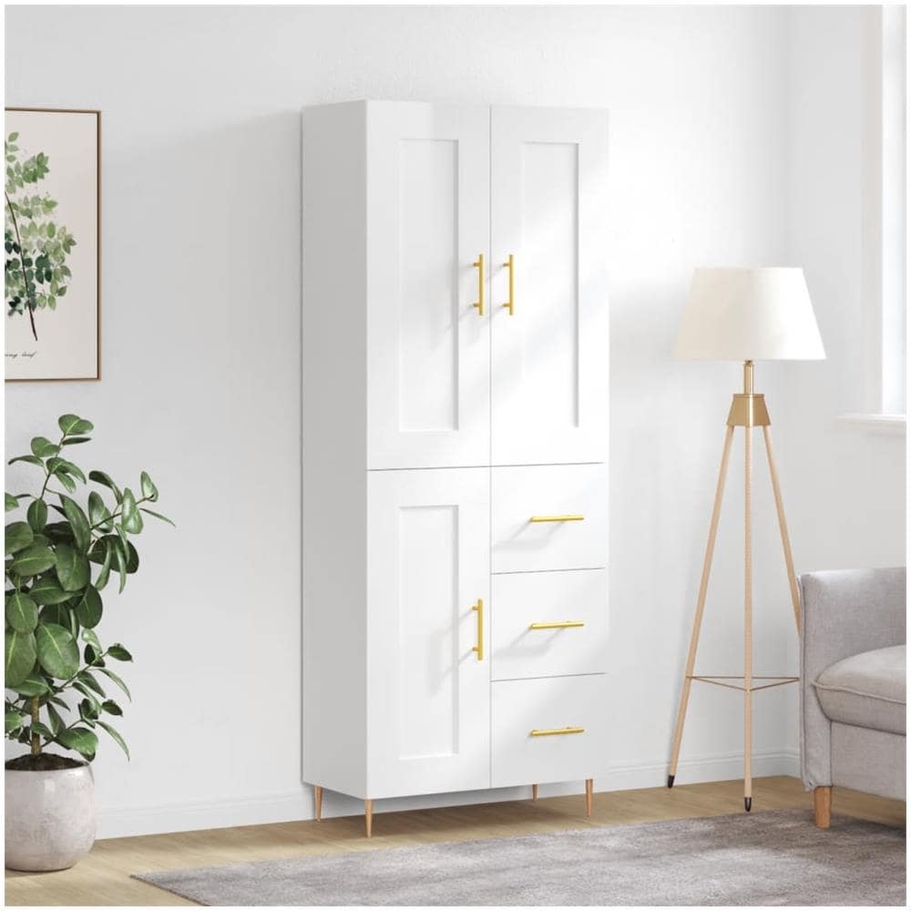 Credenza VidaXL Con Ante E Cassetti - 73x31x90 Cm, Bianco, Per Ingresso, Soggiorno O Cucina