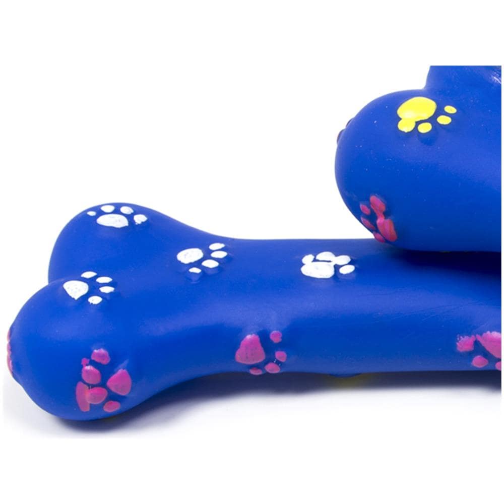 Gioco Pet Resistente Per Animali Domestici Con Effetti Sonori Modello Osso Blu Set 2 Pezzi Blu - Foto 3