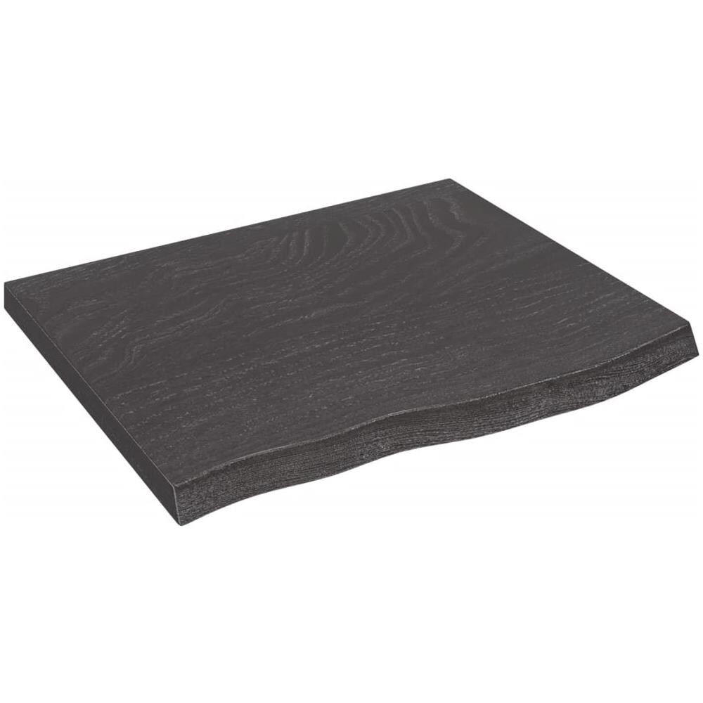 Ripiano Marrone Scuro 60x50x (2-4) cm Massello Rovere Trattato - Foto 1