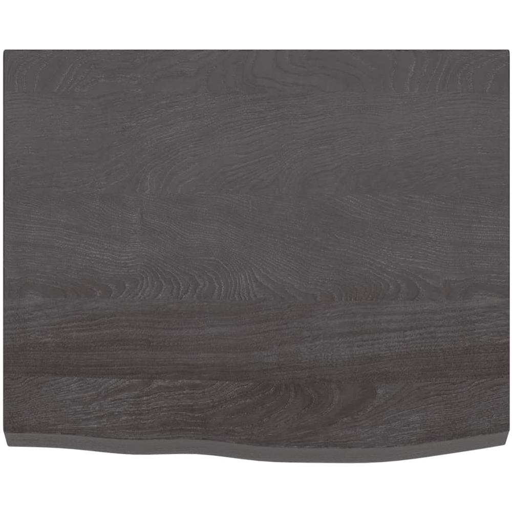 Ripiano Marrone Scuro 60x50x (2-4) cm Massello Rovere Trattato - Foto 2