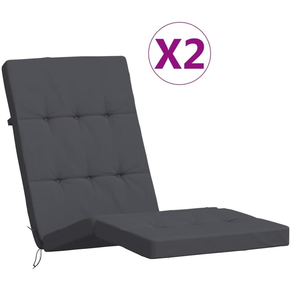 Cuscini Per Sedia A Sdraio 2 Pz Antracite In Tessuto Oxford - Foto 2