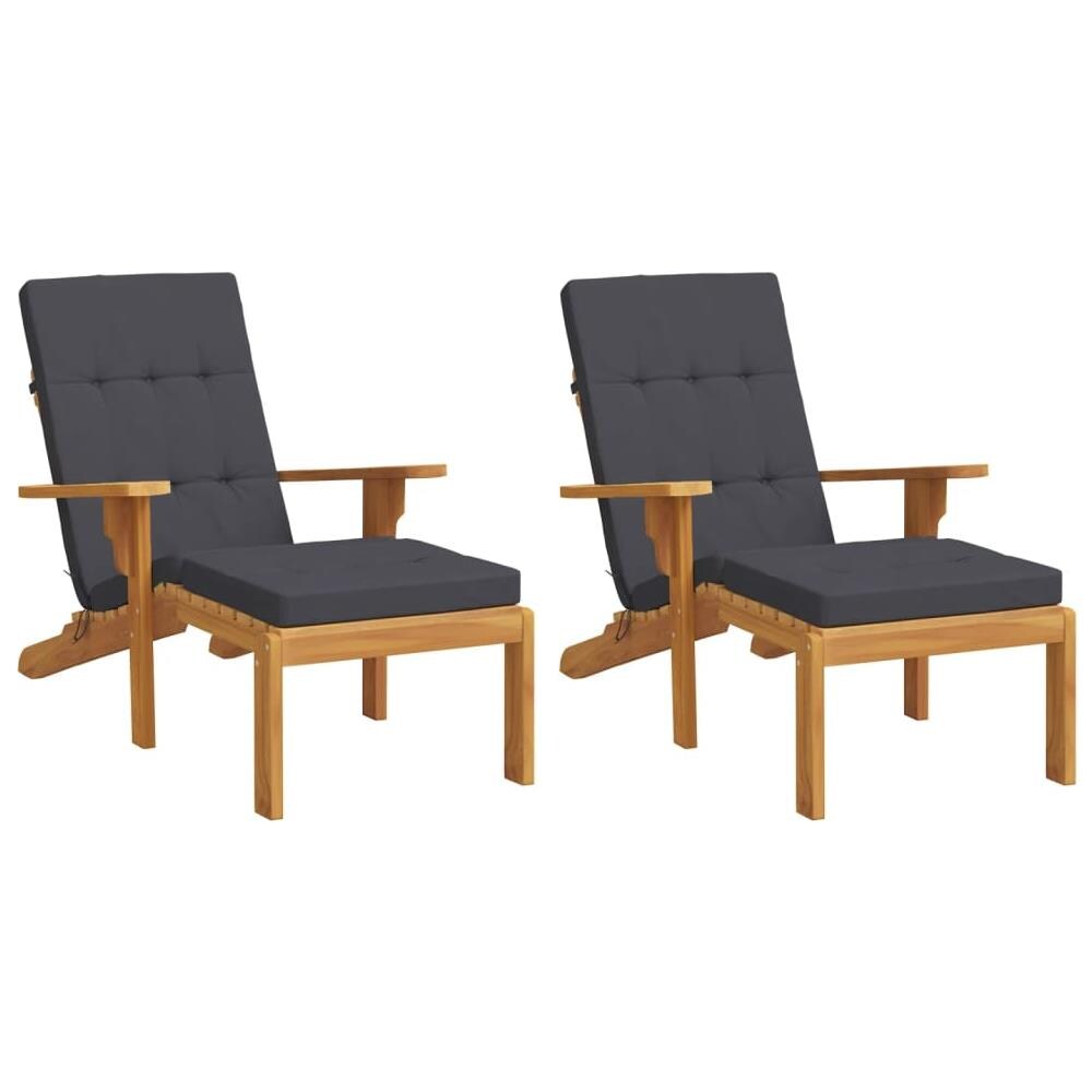 Cuscini Per Sedia A Sdraio 2 Pz Antracite In Tessuto Oxford - Foto 3