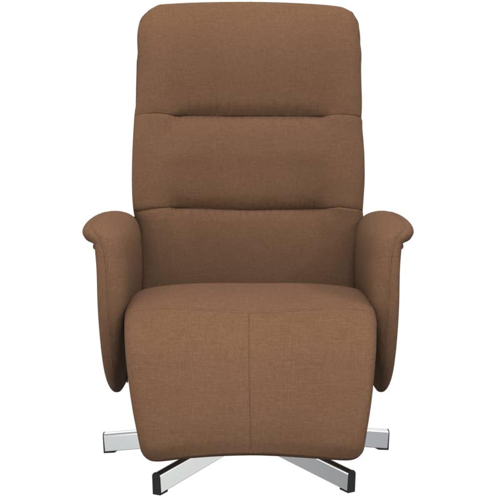 Poltrona Reclinabile Con Poggiapiedi Marrone In Tessuto - Foto 3